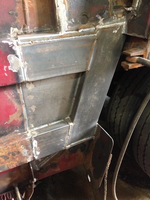 Heavy equipment structural patch — reinforced plate welding