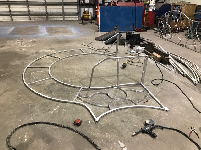 Custom ornamental metalwork — circular frame fabrication