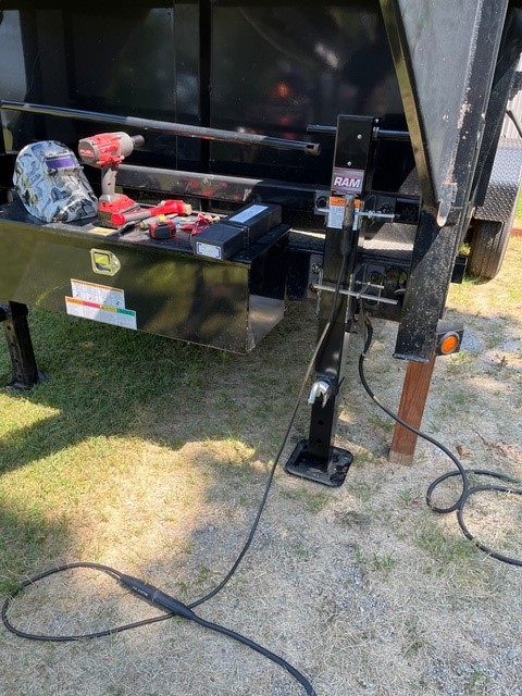 Trailer jack and toolbox installation — field welding