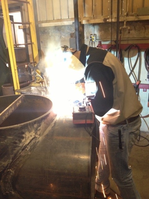 Shop welding — large-diameter pipe fabrication
